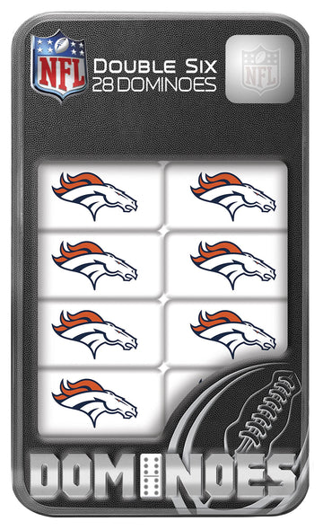 MasterPieces NFL Denver Broncos, Double Six Collector Edition Dominoes Game, For Ages 3+, Black, One Size (41632)