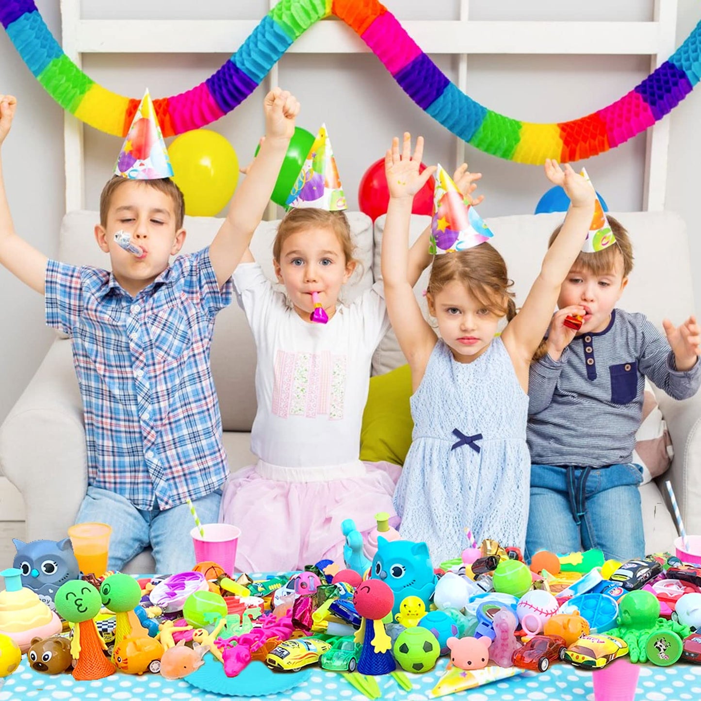 Party Favors For Kids, 64 Pcs Easter Small Toys Prizes Bulk, Easter Basket Goodie Bag Stuffers, Pinata Easter Egg Fillers, Treas