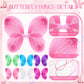 Junkin 24 Pcs Fairy Wings For Girls Butterfly Angel Wings Costume Bulk 14 X 16 Inch Vintage Princess Wings Kids' Dress Up Access