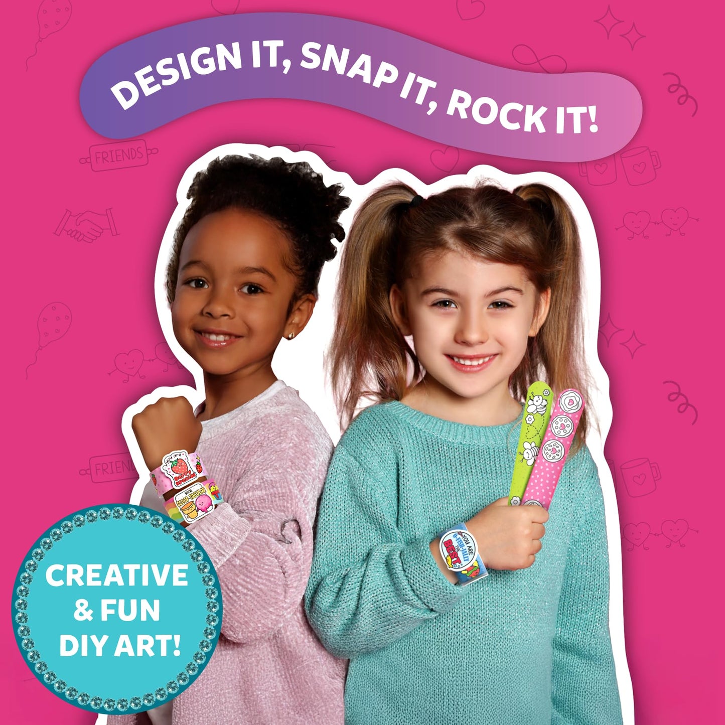 Skillmatics Craft Activity - Snap Bandz DIY Jewelry Kit, 8.6" Multicolor, Creative Fun for Kids Ages 4-10, Model SKILL1247SBFF