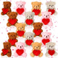 Liliful 20 Pcs Valentine Animals Bear With Heart Mini Valentine'S Day Stuffed Animals Bulk Plush Animals For Valentine'S Day Plu