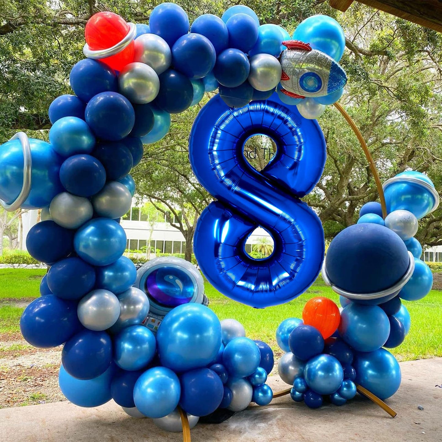 40 Inch Giant Navy Blue Number 8 Balloon, Helium Mylar Foil Number Balloons For Birthday Party, 8Th Birthday Decorations For Kid
