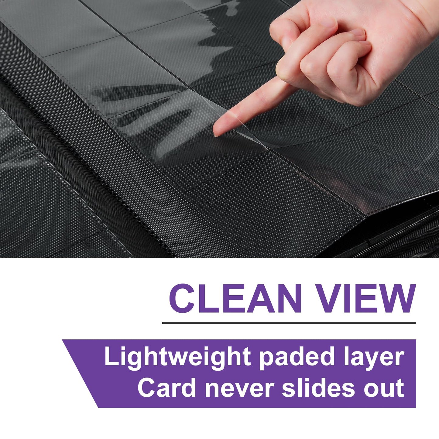 GEAoffice enhanced 1000+ Card Binder - Sturdy PU Cover 16 Pocket Trading Card Collection Holder Folders Album for YuGiOh  MTG  TCG  Games&Sports  Purple