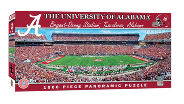 Masterpieces - 1000 Piece Jigsaw Puzzle, Ncaa Alabama Crimson Tide, Panoramic Football Stadium View, Fun For Adults And Family,