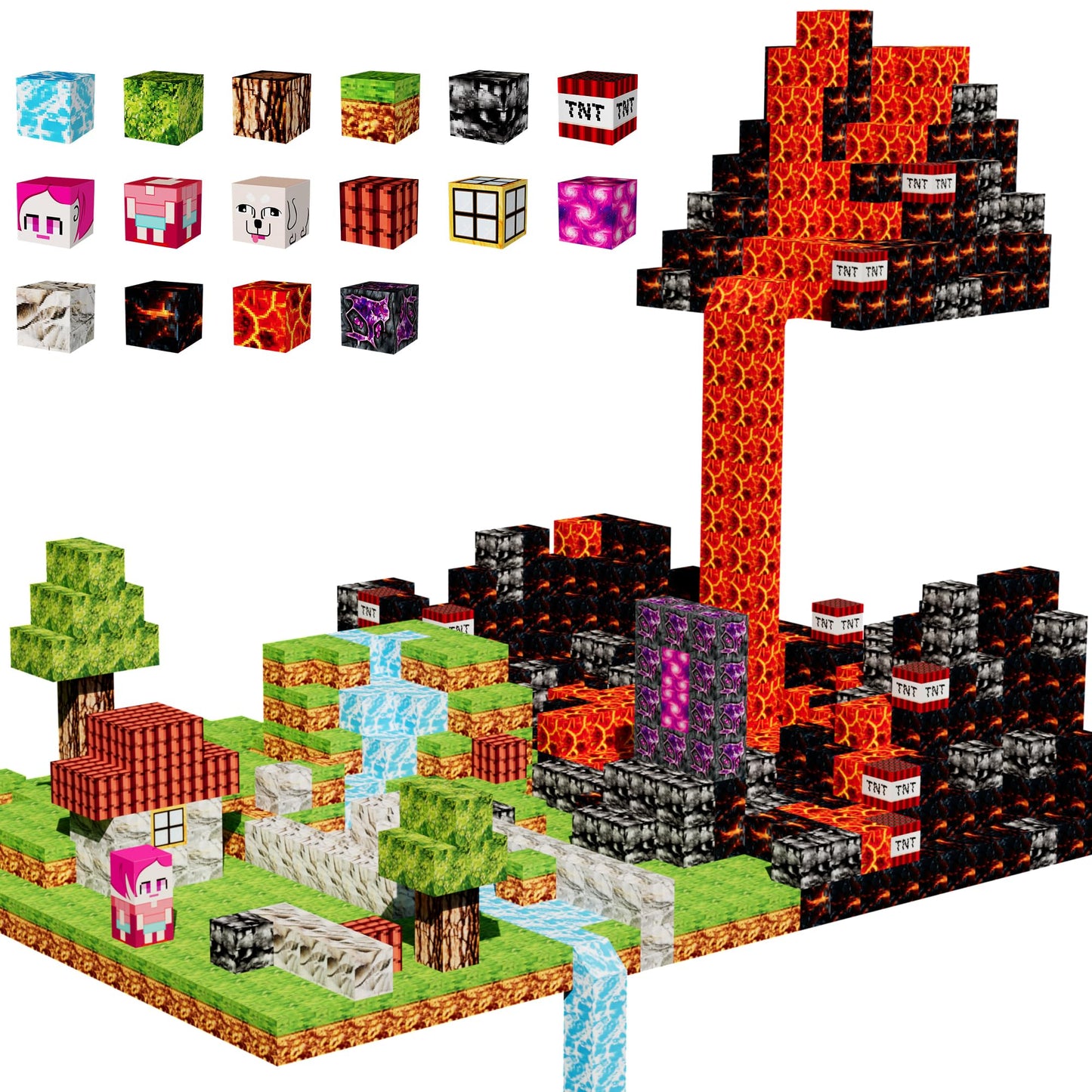 Petenjoy Magnetic Blocks Kids Building Toys - 1'' Magnetic Cube Building Blocks Toddler Toy 126 Pcs Set, Stem Sensory Toy For 3-