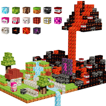 Petenjoy Magnetic Blocks Kids Building Toys - 1'' Magnetic Cube Building Blocks Toddler Toy 126 Pcs Set, Stem Sensory Toy For 3-