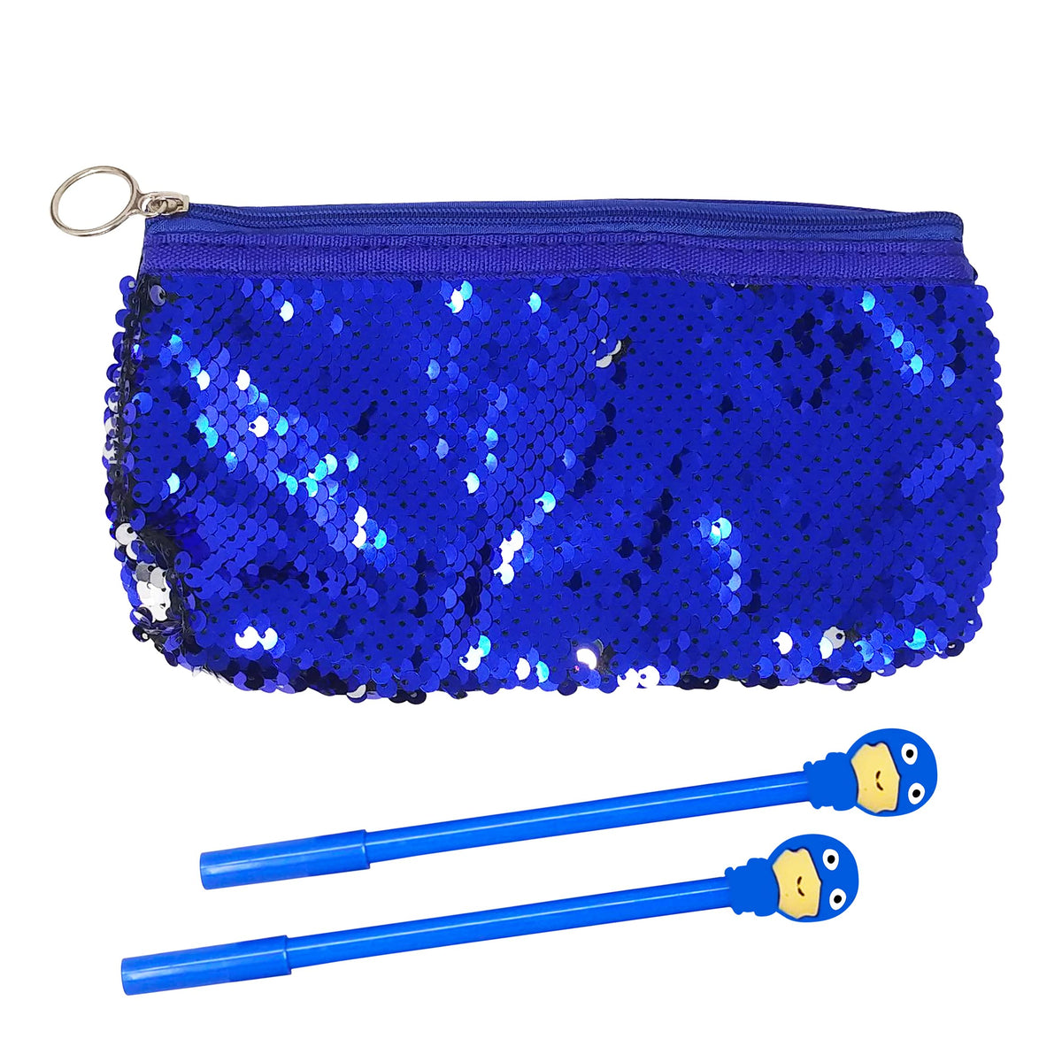 PARTEET Combo Pack of Sequin Color Change Pouch with Cartoon Printed Pen