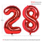 40 In Red Number Balloons Helium Foil Mylar Balloon Birthday Party Banquet Decoration Digital 28