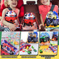 Yinder 16 Pcs Truck Party Drawstring Bags Gift Racing Candy Treats Bags Kids Truck Theme Birthday Party Supplies Decoration