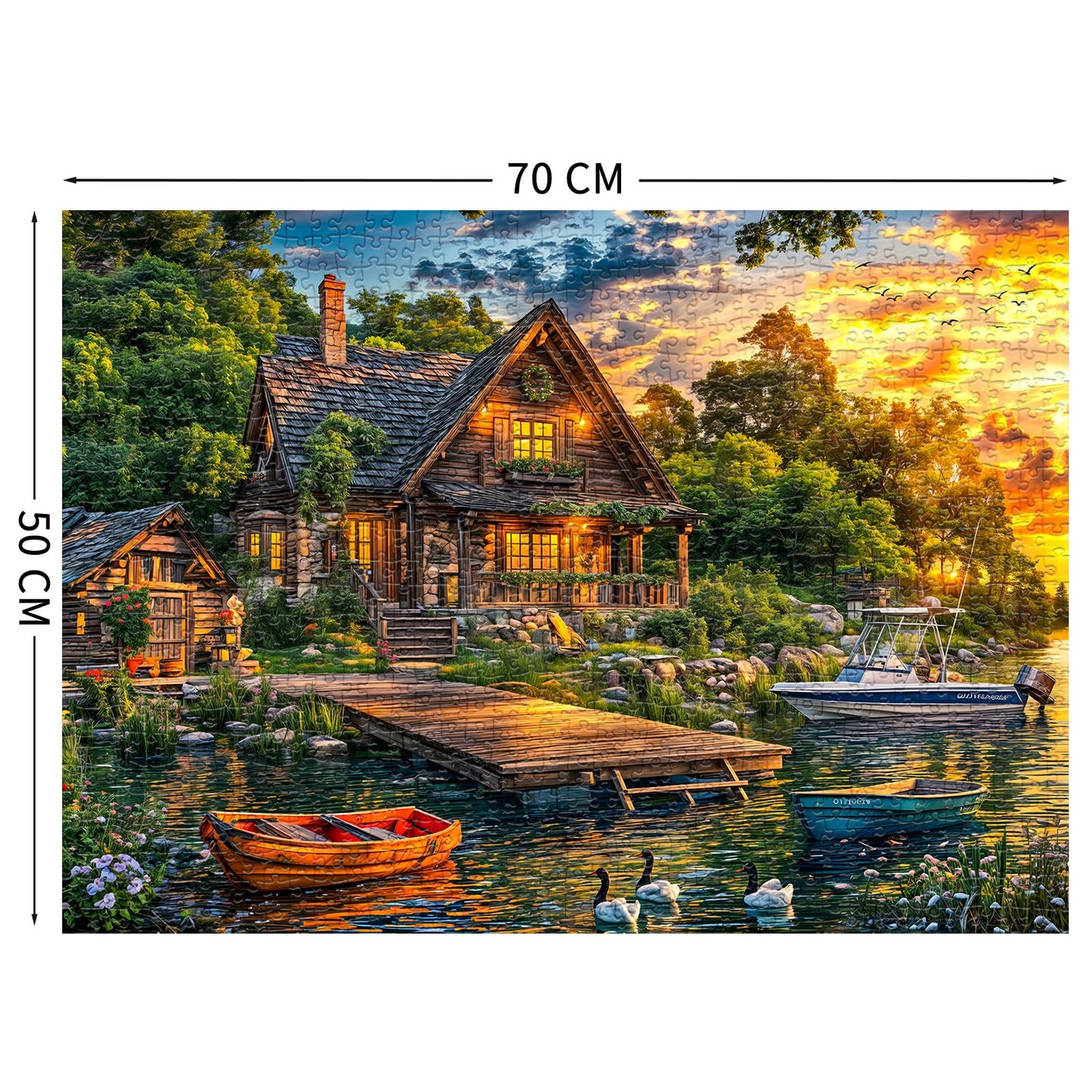Tangcomplete - Holiday Cottages Puzzles For Adults 1000 Pieces, Jigsaw Puzzles For Adults 1000 Piece, Challenging Game Toys, Imp