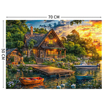 Tangcomplete - Holiday Cottages Puzzles For Adults 1000 Pieces, Jigsaw Puzzles For Adults 1000 Piece, Challenging Game Toys, Imp