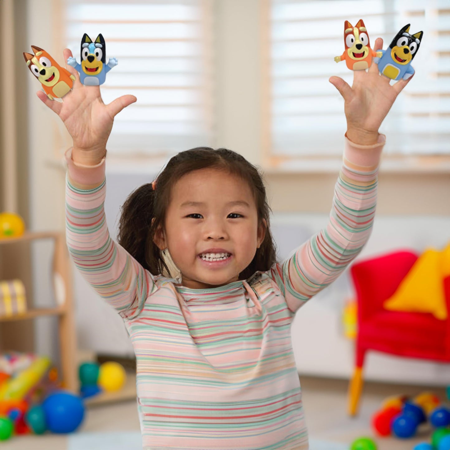 Bluey Jumbo Finger Puppets, 4 Piece