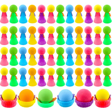 Cagemoga 54 Pieces Jumping Spring Toys Colorful Cute Popper Spring Launcher Toys Pop Up Bouncy Spring Toys for Kids Classroom Re