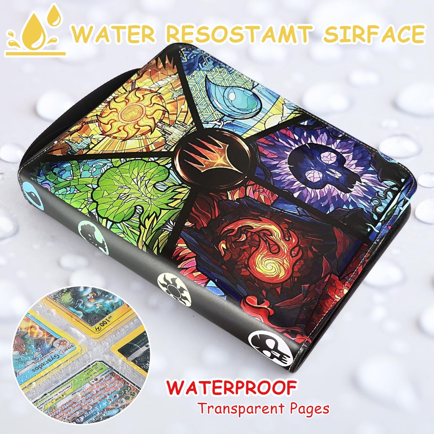 EYEGLEAM Card Binder for MTG/TCG 9 Pocket Trading Card Binder for YGO/PTCG Holds 720 Cards Collector Card Album for Standard Game Cards Toys Gifts