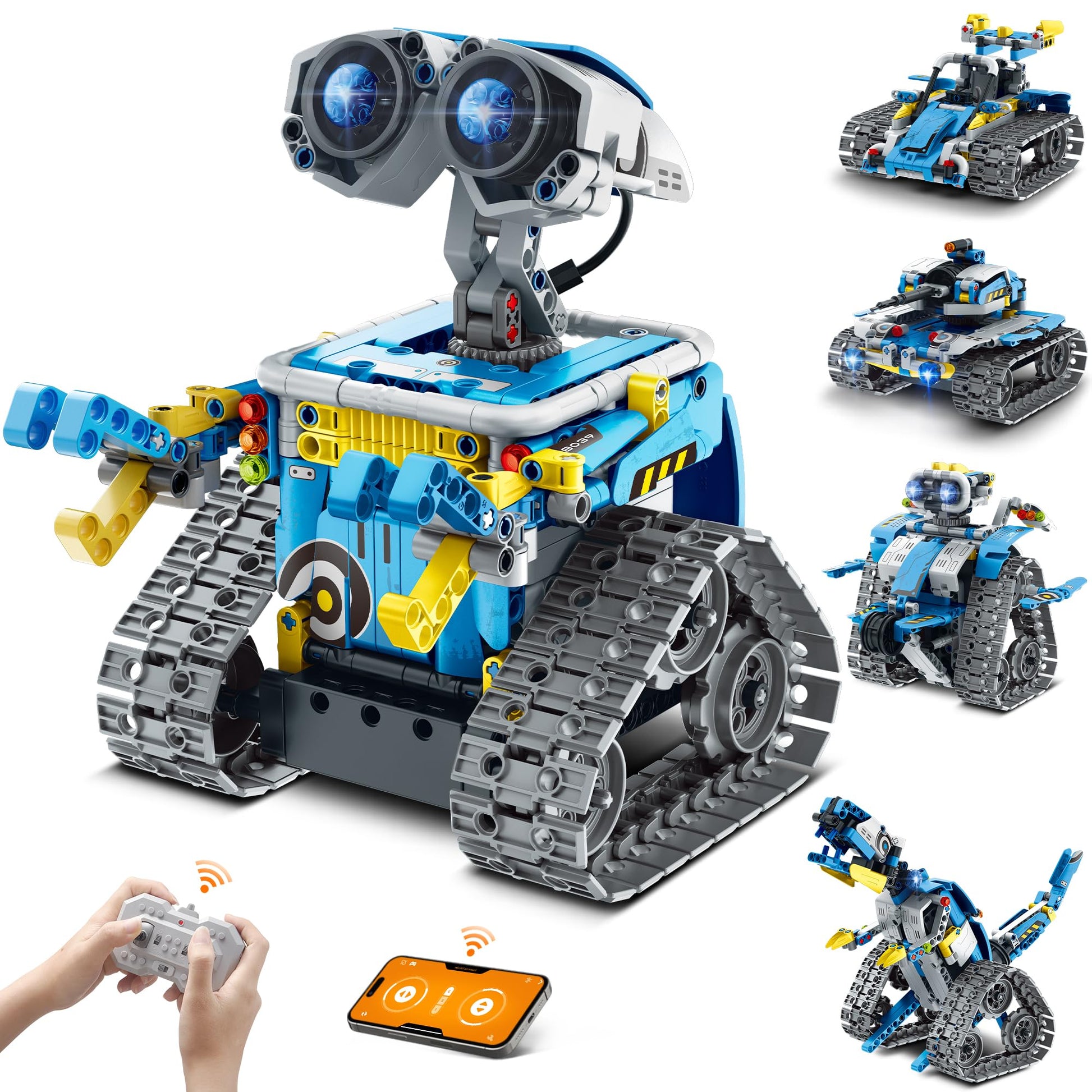 Mibido Robot Building Kit With Remote Control Stem Gifts For Kids Boys Ages 8-14, Technic Coding Robotic Toys For Teens Birthday