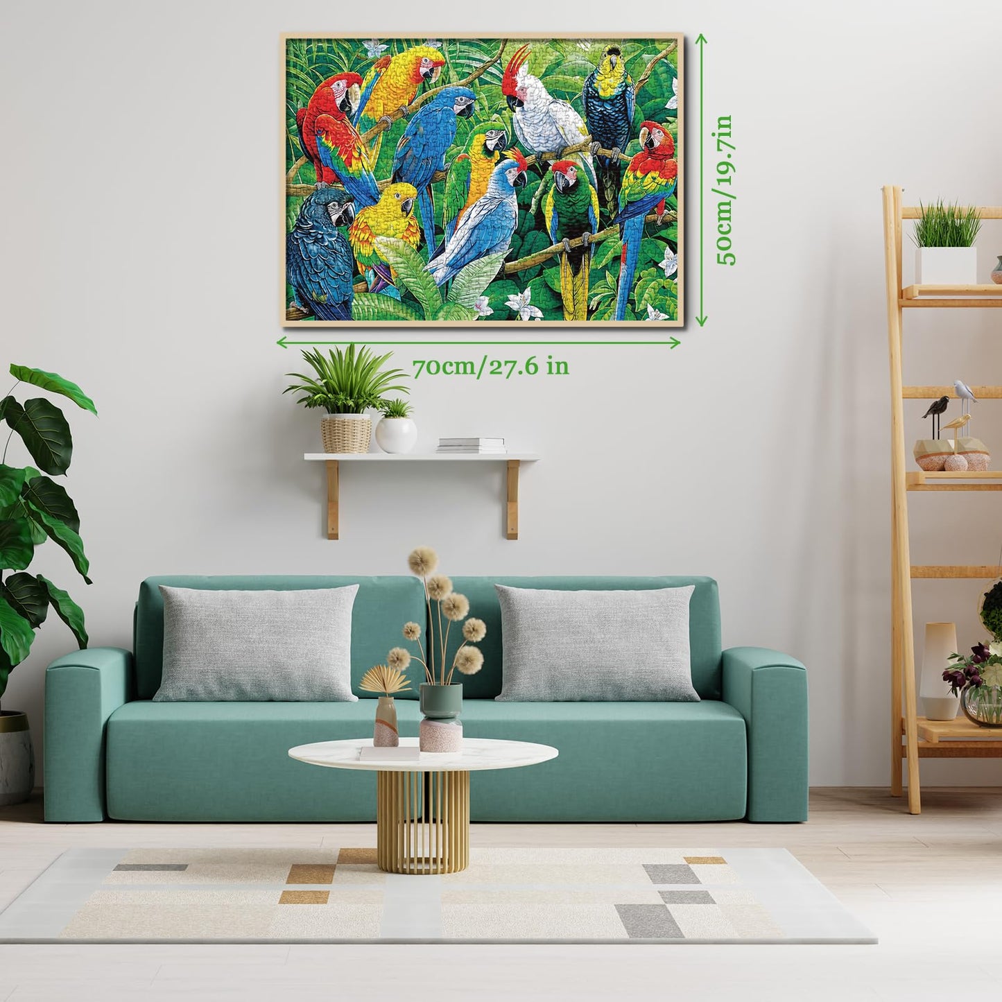 Bird Puzzles for Adults 1000 Pieces Nature, Colorful Parrot Jigsaw Puzzle, Beautiful Animal Plant Puzzle