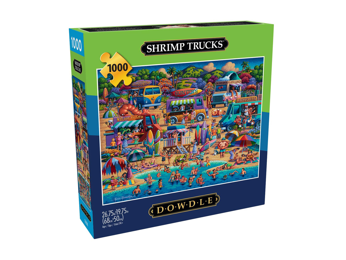 Buffalo Games - Dowdle - Shrimp Trucks - 1000 Piece Jigsaw Puzzle For Adults -Challenging Puzzle Perfect For Game Nights - Finished Size Is 26.75 X 19.75