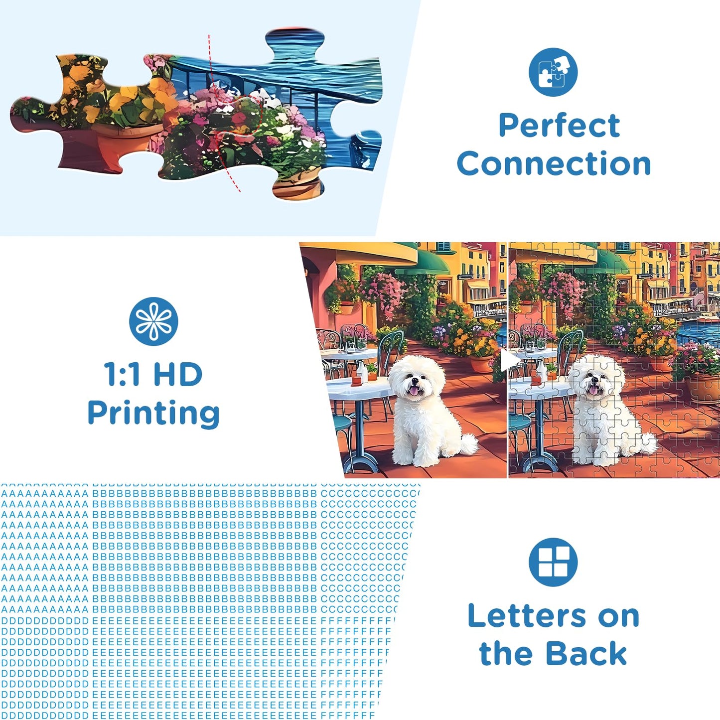 Jigsaw Puzzles 500 Pieces for mature-themeds  Bichon Frise Flower Seagull Puzzles 500 Pieces for Kids Seniors  Dust-Free Landscape mature-themed Jigsaw Puzzle  Challenging Puzzle Great Gift for Family Friends