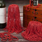ZYFLSQ 100 Pcs 33'' 7mm Metallic Red Beads Necklaces, Bulk Mardi Gras Beaded Necklaces, Party Beads Costume Necklaces