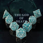 HNCCESG D&D Dice Set, Hollow Blue White Metal Grim Reaper Dice of 7 Piece,Polyhedral DND Dice Role PlayGaming for Dungeons and D
