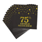 Pandecor 50 Pack 3 Layers Birthday Party Supplies,6.5 X 6.5 In Paper Napkins,Gold Confetti Foil Birthday Party Decorations (75Th Birthday Napkins)