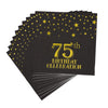Pandecor 50 Pack 3 Layers Birthday Party Supplies,6.5 X 6.5 In Paper Napkins,Gold Confetti Foil Birthday Party Decorations (75Th Birthday Napkins)