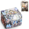 sabermaster Card Deck Box Fits for YGO MTG,100+ Card Storage Box Trading Games PU Leather Storage Premium Deck Case (White Fores