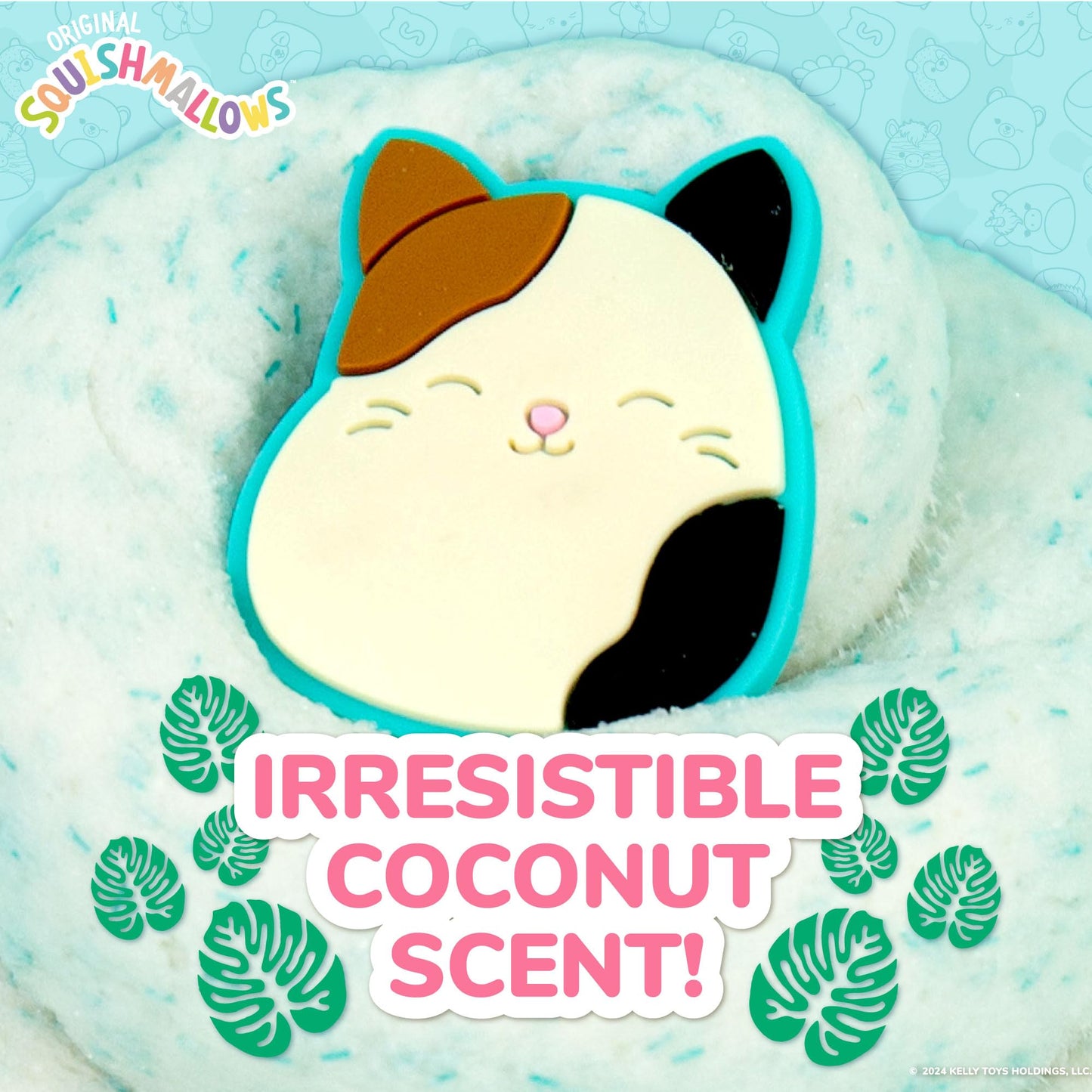Original Squishmallows Cam The Cat Premium Coconut Scented Slime, 8 Oz. Scented Slime, 2 Fun Slime Add Ins, Fluffy Slime, Pre-Made Slime For Kids, Great 6 Year Old Toys, Super Soft Sludge Toy