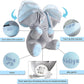 Aidiya Elephant Stuffed Animals Baby Gifts Peluches Ear Interactive Elephant Talking Singing Plush Toys For Girls Boys Gift Adjustable Volume 11.8' Set (Blue)