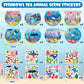 Frienda 48 Set Summer Craft Kit Fishbowl Under The Sea Sticker Crafts Bulk DIY Ocean Sea Animals Scene Stickers Shark Clown Fish