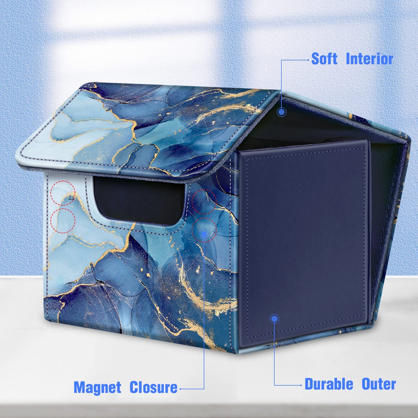 Casebot Card Deck Box Compatible With Mtg/Tcg/Ccg, Magnetic Game Card Case Large Size Fits Up 180+ Game Cards With Pu Divider, O