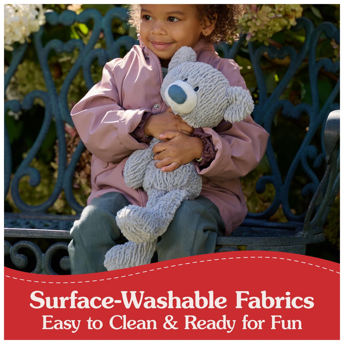 GUND Toothpick Wavy Bear Stuffed Animal, Gray, 15", Polyester, For Ages 1+, Model 6071144
