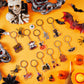 Kigeli 60 Pcs Halloween Keychain Party Favors Horror Keychain Bulk Ghost Bat Cat Pumpkin Skeletons Keychain Halloween Hanging Ke