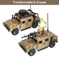 Yanscian Military Vehicle Building Blocks Sets with 7 Minifigures Army Vehicle Truck Hummer with protective coveringy Trailer Container Building Kit Car Building Toys Gift for Boys mature-themed.