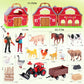 Enaurol Red Barn Farm Animals Toys, 28Pcs Animals Figures And Farm Tractor Playset, Educational Learning Toys For Toddlers And K