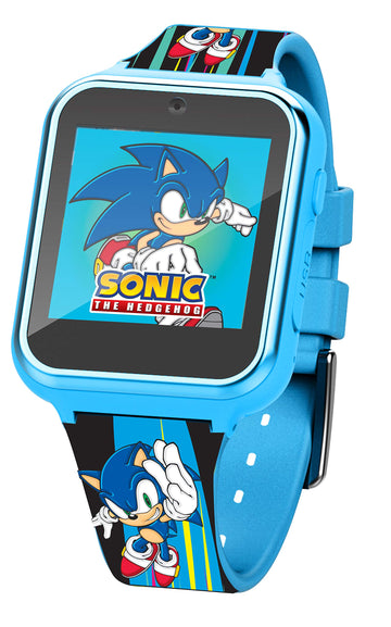 Sonic The Hedgehog Kids Smart Watch - Interactive Touchscreen With Games, Selfie Camera, Step Tracker, Alarm, And Printed Silicone Strap - Fits Wrists 5.5' To 8.0'