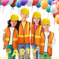 Satinior 24 Pieces Construction Worker Costume Role Play Set Including Construction Vest And Hat Birthday Party Costume Supplies For Dressing Party