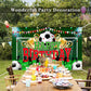 durony Soccer Party Backdrop - 70.8x43.3" Polyester Birthday Banner, Black/Orange/Yellow, Model DY0661