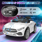 12V Kids Ride On Car With 2.4G Remote Control,Battery Powered Electric Car Ride On Vehicle Double Doors, 5 Point Safety Belt,Led Light (Sc-White)