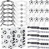 48 Pcs Soccer Party Favors Supplies Set Include 12 Soccer Hair Scrunchies 12 Soccer Keychains 12 Football Bracelets 12 Pieces So