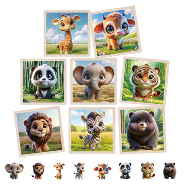 Einzufuf Puzzles For Toddlers 2-4, 8 Packs 6 Pcs Animals Puzzles For Kids Ages 4-6 Montessori Toys Educational Toys - 2 3 4 5 Ye
