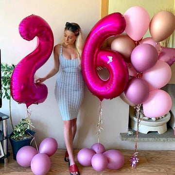 40 Inch Hot Pink 25 Number Balloons Giant Jumbo Huge 25 Or 52 Foil Mylar Helium Number Balloons Dark Pink Birthday Mylar Digital