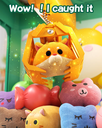 Claw Machine For Kids, Mini Vending Machine With Game Coins & Music, Prize Dispenser Toys For Girls And Boys, Electronic Claw Game Machine For Party Birthdays, Includes 30 Mini Toys (Doggy Green)