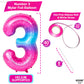 Katchon, Rainbow 40 Inch 3 Balloon - Pink Blue | 3Rd Birthday Decorations | Unicorn Party