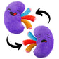 Attatoy Plush Kidney Stuffed Toy - 8.5" Polyester, Purple/Multicolored - Ideal Get Well Gift & Health Education