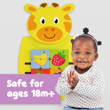 Learning Advantage Giraffe Activity Wall Panel - 18M+ - Toddler Activity Center - Wall-Mounted Toy - Busy Board Decor For Bedroo