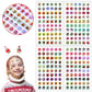 Augsun Christmas Stickers Earrings,240 Pieces Stick On Earring Christmas Stickers For Girls 3D Glitter Gems Stickers Self-Adhesi