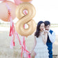 Katchon, Huge Caramel Number 8 Balloon - 40 Inch | Number 8 Balloons For Retro Party Decor | Eight Balloon Number | Neutral Party Decorations | Big 8 Balloon Number, 8Th Birthday Decorations For Girls