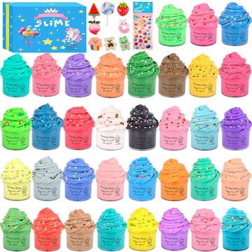 Butter Slime Kit 35 Pack, Mini Slimes Party Favors For Girls Boys, Soft And Non-Sticky, Goodie Bags Stuffers, Classroom Reward,