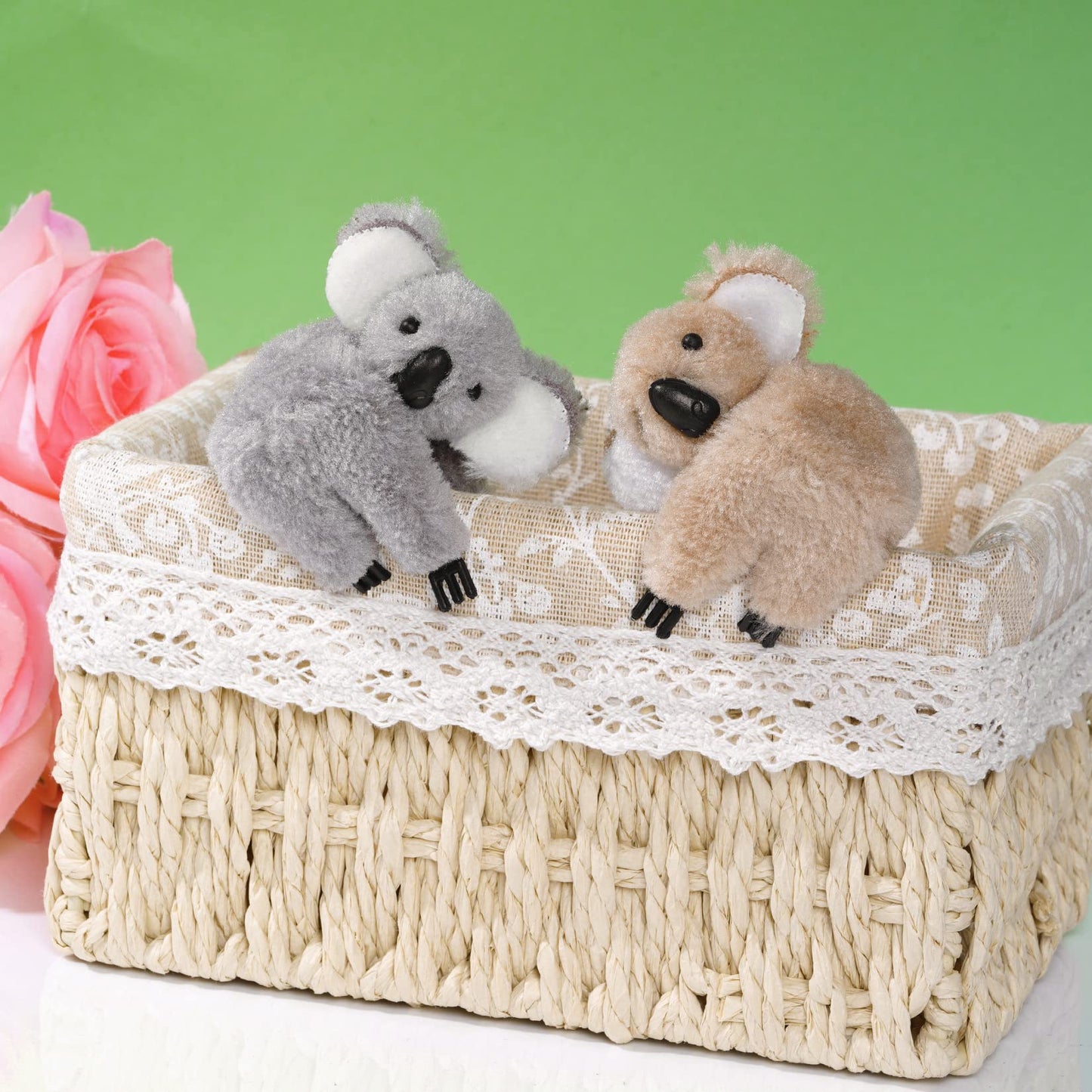 Haakong Koala Clip Pencil Toppers, 8pcs Set, Grey and Khaki, Plastic, Model: Haakong